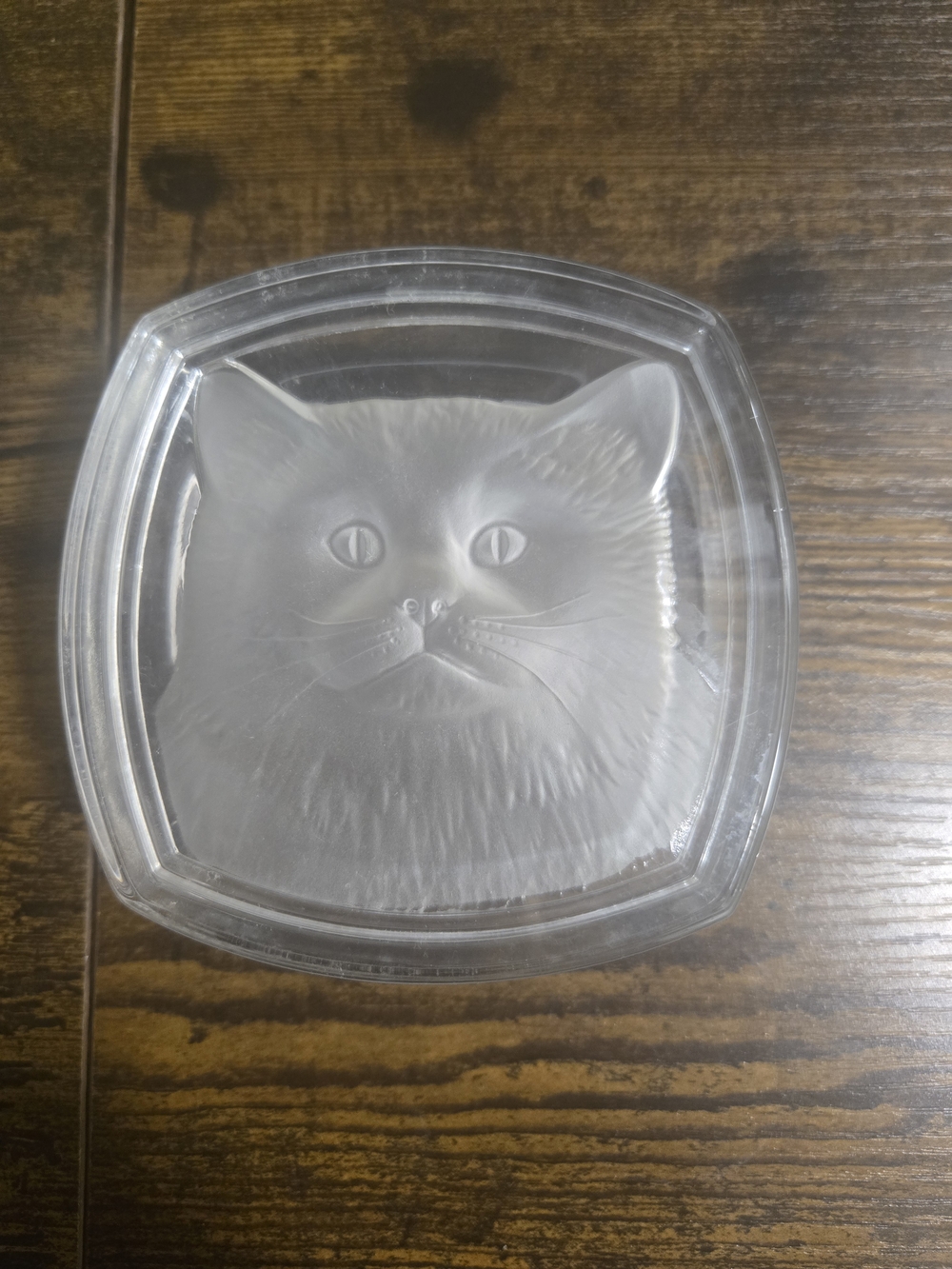Cat Face Trinket Box - Transparent- Glass